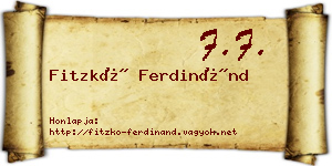 Fitzkó Ferdinánd névjegykártya