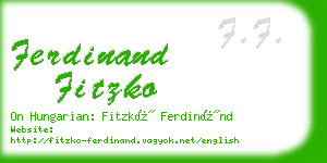 ferdinand fitzko business card